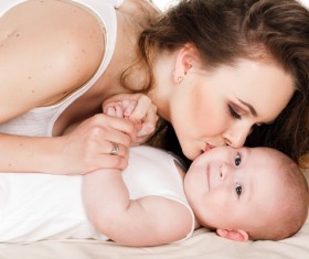 Kiss the babys mother Stock Photo 02