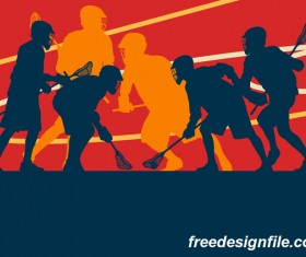 Lacrosse sport design vector silhouette 01