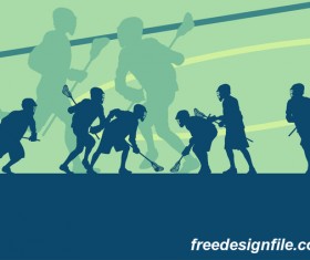 Lacrosse sport design vector silhouette 02