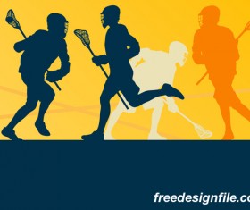 Lacrosse sport design vector silhouette 03