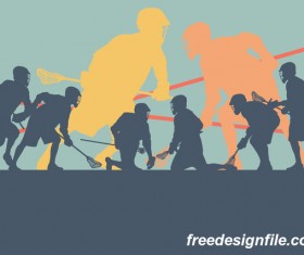 Lacrosse sport design vector silhouette 04