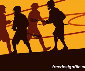 Lacrosse sport design vector silhouette 05
