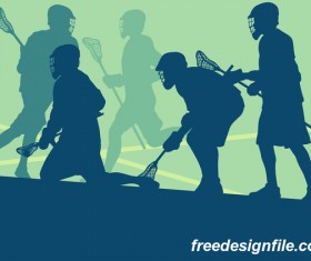 Lacrosse sport design vector silhouette 06