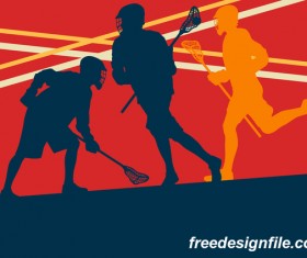 Lacrosse sport design vector silhouette 07