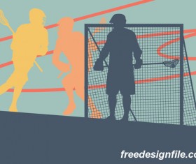 Lacrosse sport design vector silhouette 09