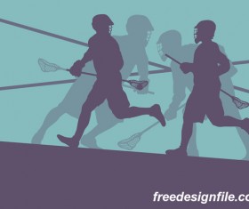 Lacrosse sport design vector silhouette 14