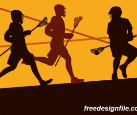 Lacrosse sport design vector silhouette 15