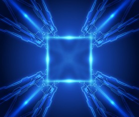 Light with tech and blue background vector