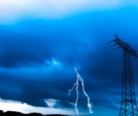 Lightning clouds Stock Photo