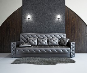 Living room with color sofa Stock Photo 04