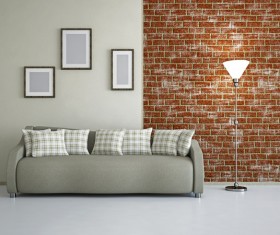 Living room with color sofa Stock Photo 05