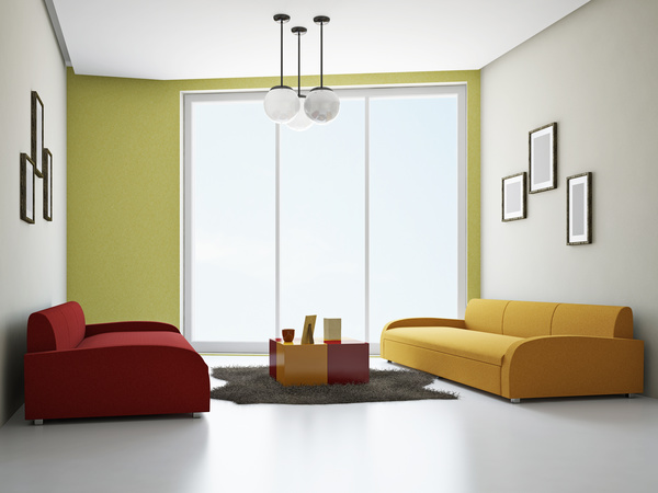 Living room with color sofa Stock Photo 06