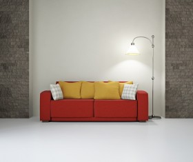 Living room with color sofa Stock Photo 11