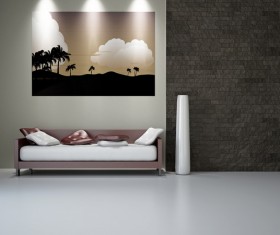 Living room with color sofa Stock Photo 12