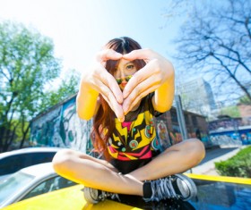 Loving gesture girl HD picture