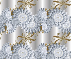 Luxury flowers seamless pattern vectors 02