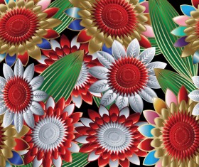 Luxury flowers seamless pattern vectors 06