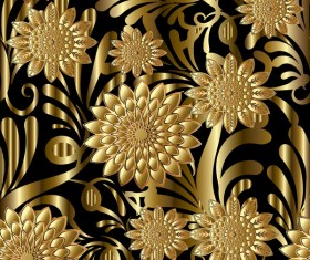 Luxury flowers seamless pattern vectors 09