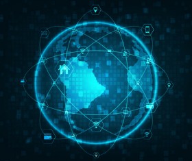 Media world and tech background vector