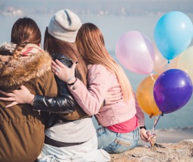 Meet friends together Stock Photo