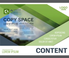 Modern green styles flyer and cover brochure vector template 02