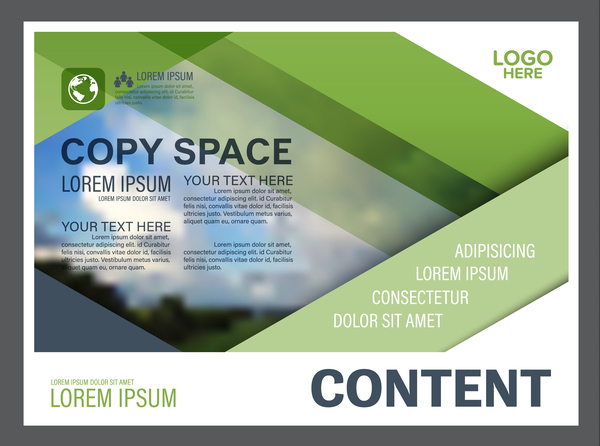 Modern green styles flyer and cover brochure vector template 02