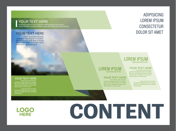 Modern green styles flyer and cover brochure vector template 04