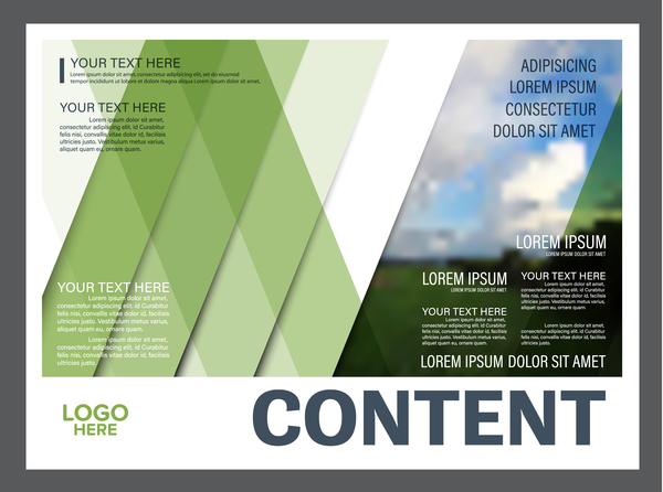 Modern green styles flyer and cover brochure vector template 05