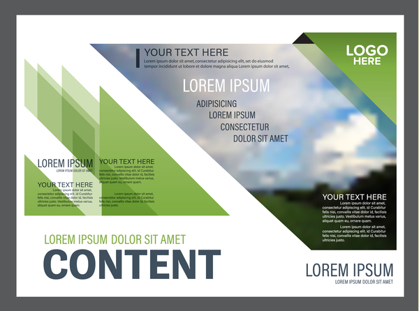 Modern green styles flyer and cover brochure vector template 07