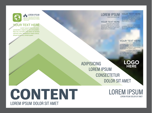 Modern green styles flyer and cover brochure vector template 08