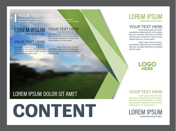 Modern green styles flyer and cover brochure vector template 09