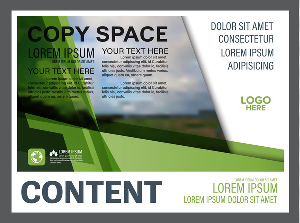 Modern green styles flyer and cover brochure vector template 10