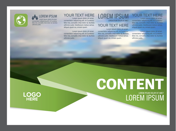Modern green styles flyer and cover brochure vector template 11