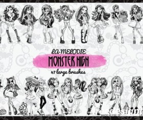Monster High Coloring book style PS brushes