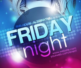 Music club light party poster vector material 02