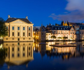 Night Hague Parliament Building Stock Photo 01