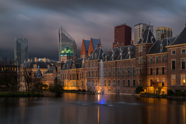 Night Hague Parliament Building Stock Photo 02