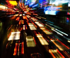 Night city bright lights Stock Photo 02