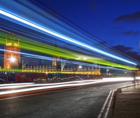 Night city bright lights Stock Photo 06