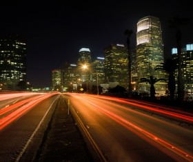 Night city bright lights Stock Photo 07