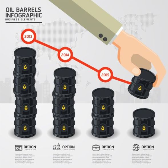 Oil industry template infographics vector 01