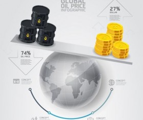 Oil industry template infographics vector 04