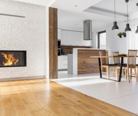 Open living room with dining room Stock Photo 01