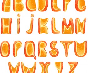 Orange alphabet vecotr