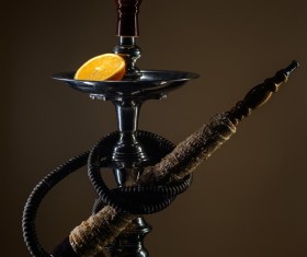 Orange flavor water smoke Stock Photo 01