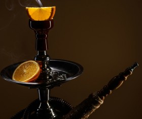 Orange flavor water smoke Stock Photo 02