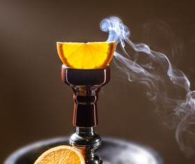 Orange water smoke Stock Photo