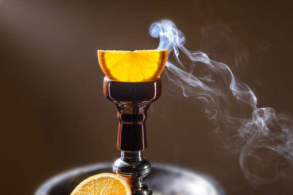 Orange water smoke Stock Photo