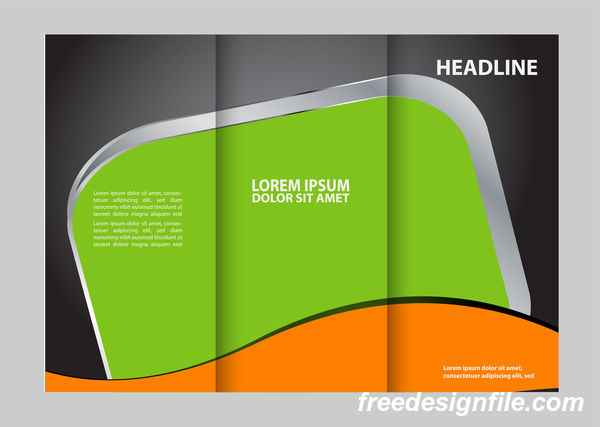 Orange with black and green brochure vector