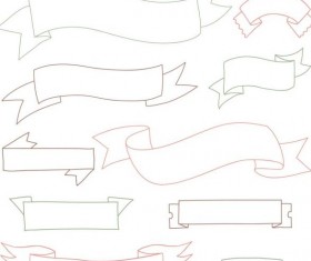 Outline ribbons design vector